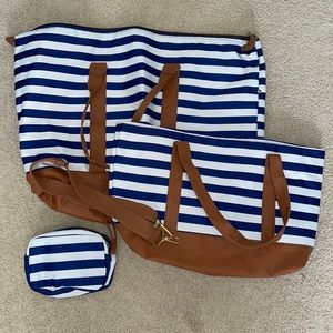 THREE PIECE Bag Set, Super Cute and Roomy! Good Condition (Some Wear, See Pics)